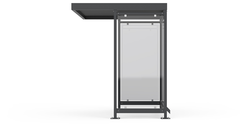 Smoking shelter Inurbia R4 Economy front view